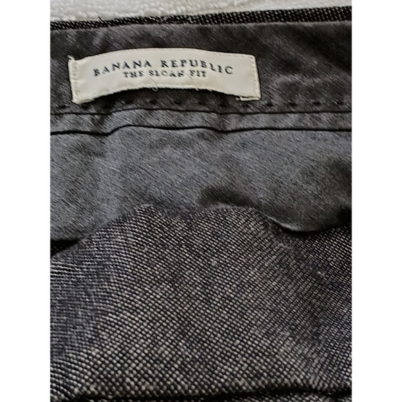 Banana Republic Sloan Textured Wide Leg Trousers 30x33 Charcoal Brown Offce Tall - Picture 15 of 16